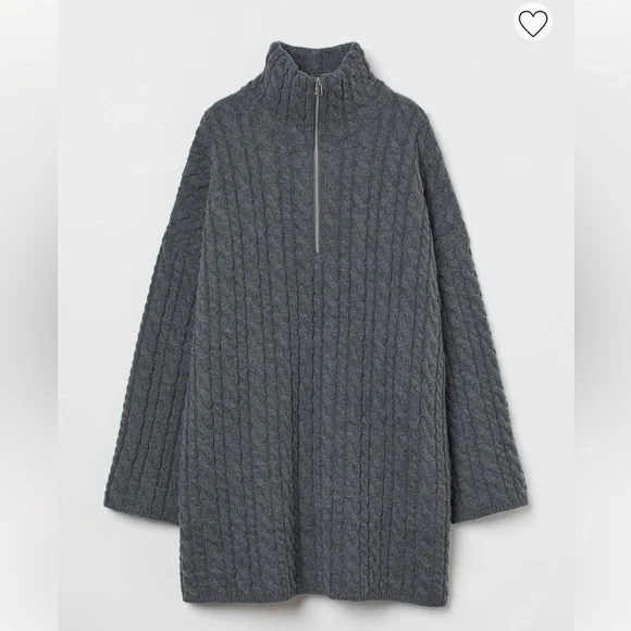 H&M | Sweaters | Hm Wool Blend Cable Knit Sweater Dress | Poshmark